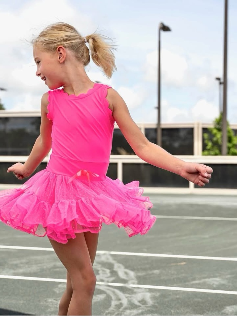 NWT Love and Grow Culver Hot Pink Tutu Athletic Twirl Dress 12
